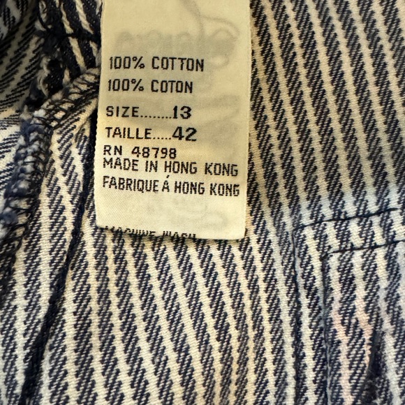 Vintage 1970s Gamin rail stripe denim cutoff shorts with back pocket detail sz 0 - Picture 5 of 5